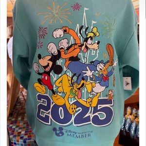 Disney Teal Crew Neck Sweater with Mickey and Friends